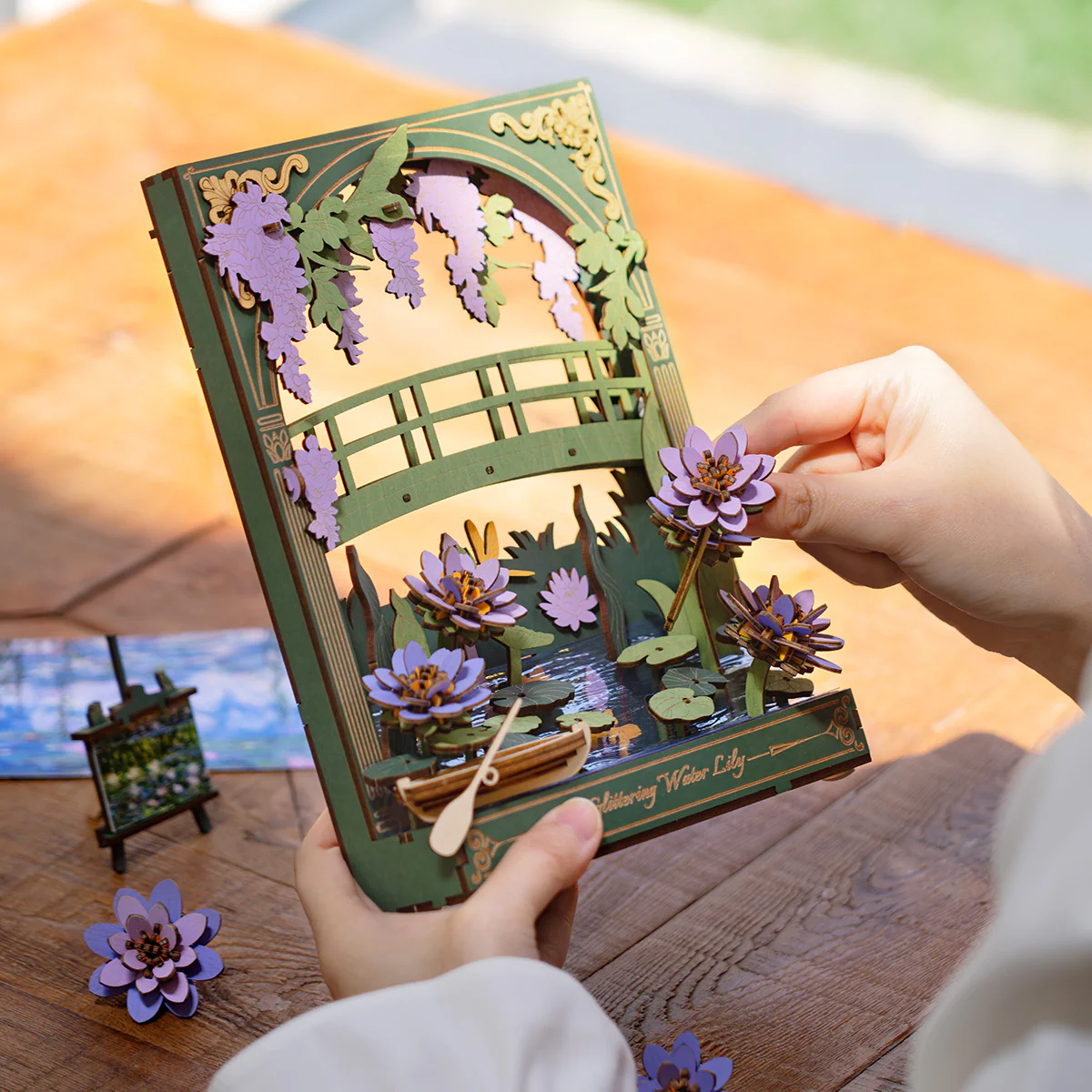 Rowood Glittering Water Lily Wall Art 3D Wooden Puzzle TH001 - Image 6