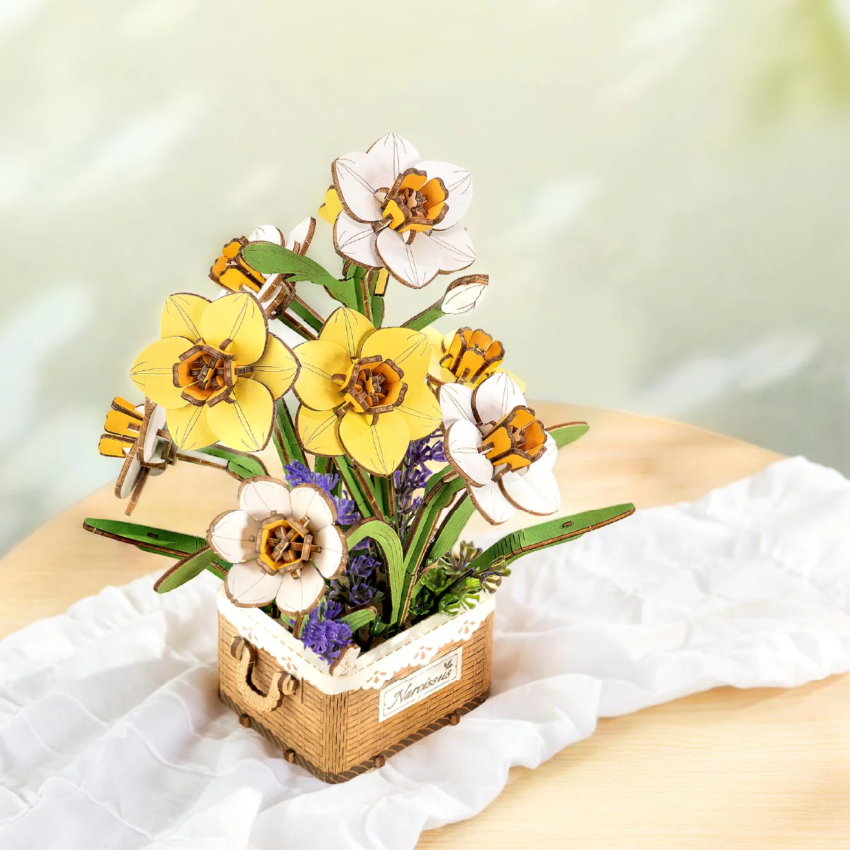 Rowood Narcissus DIY Flower Bouquet Wooden 3D Puzzle TF002 - Image 5