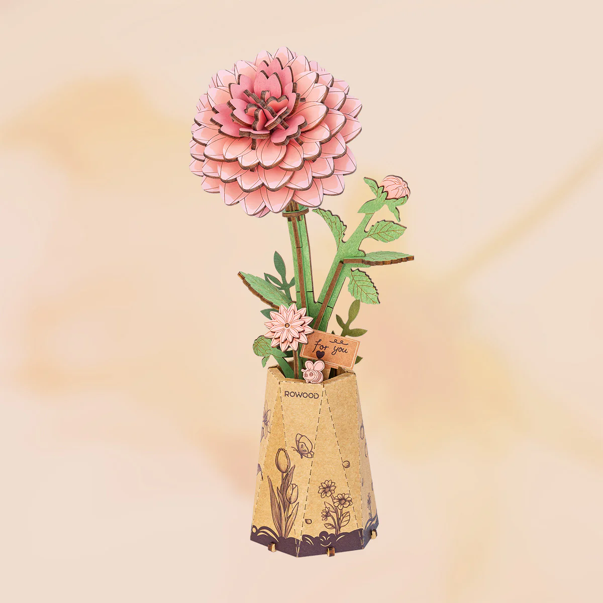 Rowood DIY Wooden Flower Bouquet 3D Wooden Puzzle TW01H - Image 23