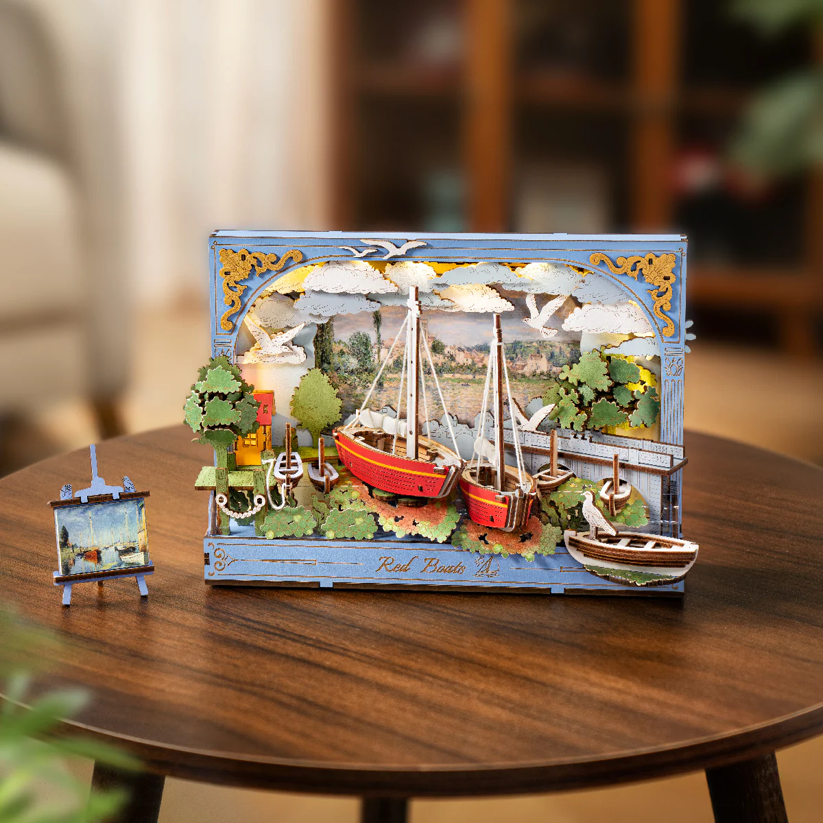 Rowood Red Boats Wall Art 3D Wooden Puzzle TH004 - Image 3