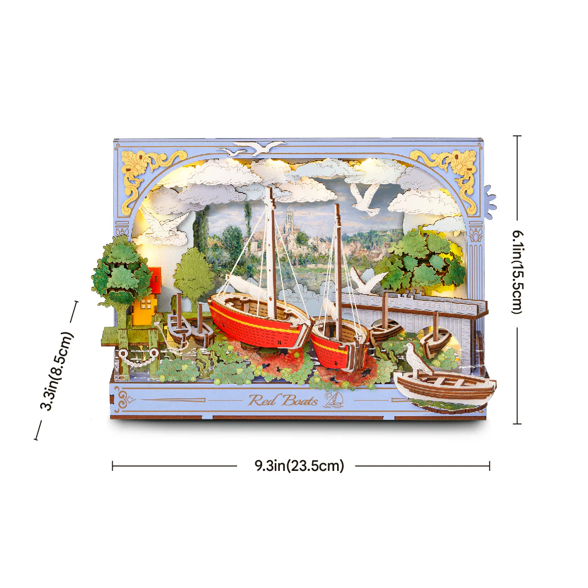 Rowood Red Boats Wall Art 3D Wooden Puzzle TH004 - Image 6
