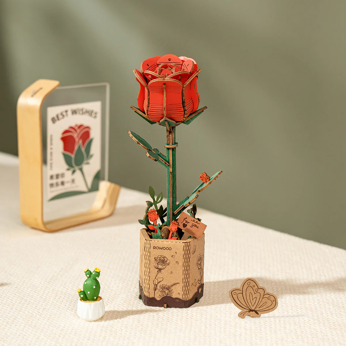 Rowood DIY Wooden Flower Bouquet 3D Wooden Puzzle TW01H - Image 12